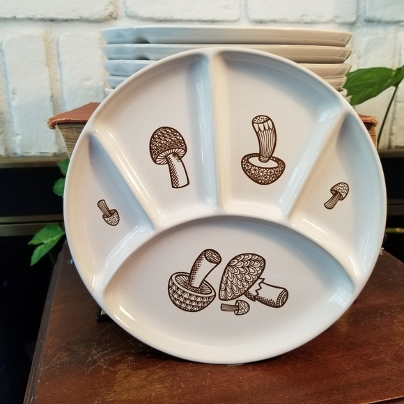 Vintage Other - RARE Vintage Divided Fondue Plates with bonus forks